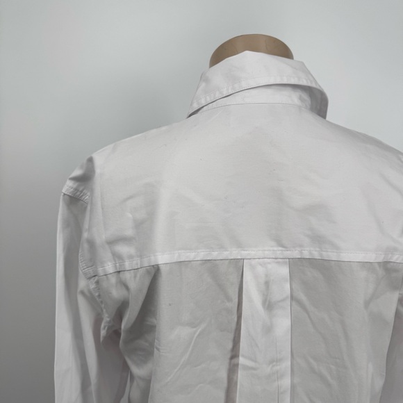 NWT Madewell Tuxedo Button-Up Shirt in Poplin in Eyelit White - Picture 9 of 13